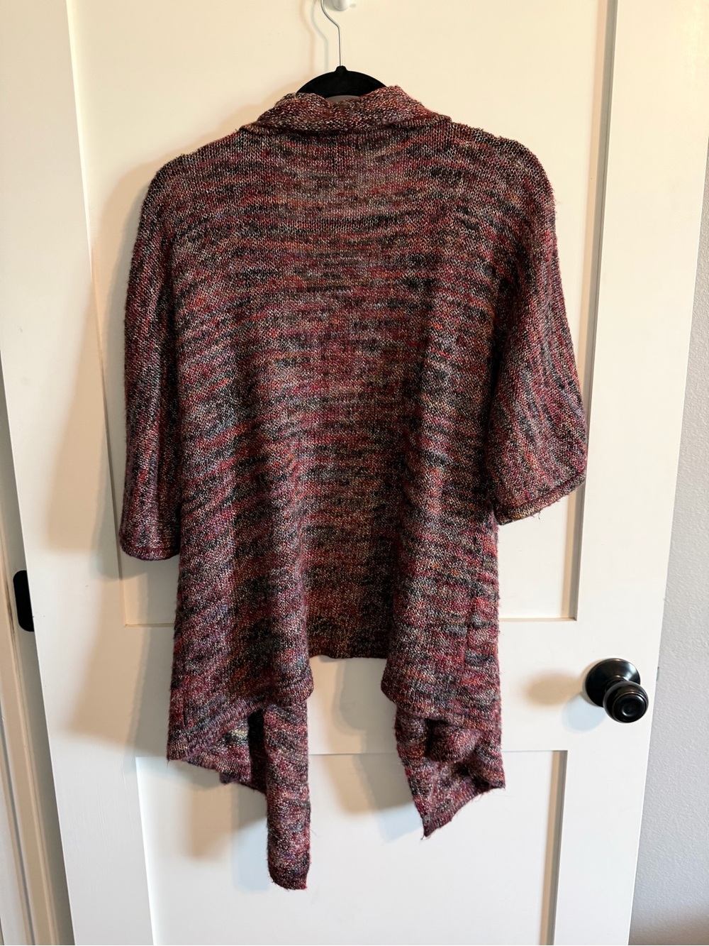 a.n.a Marled Pink and Gray Open-Front Drapey Cardigan - Picture 4 of 5